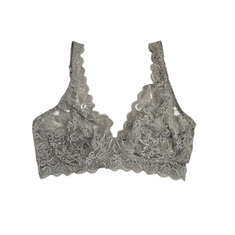 Hanro Luxury Moments allLace Soft Cup Bra Gray 36C style 1465
